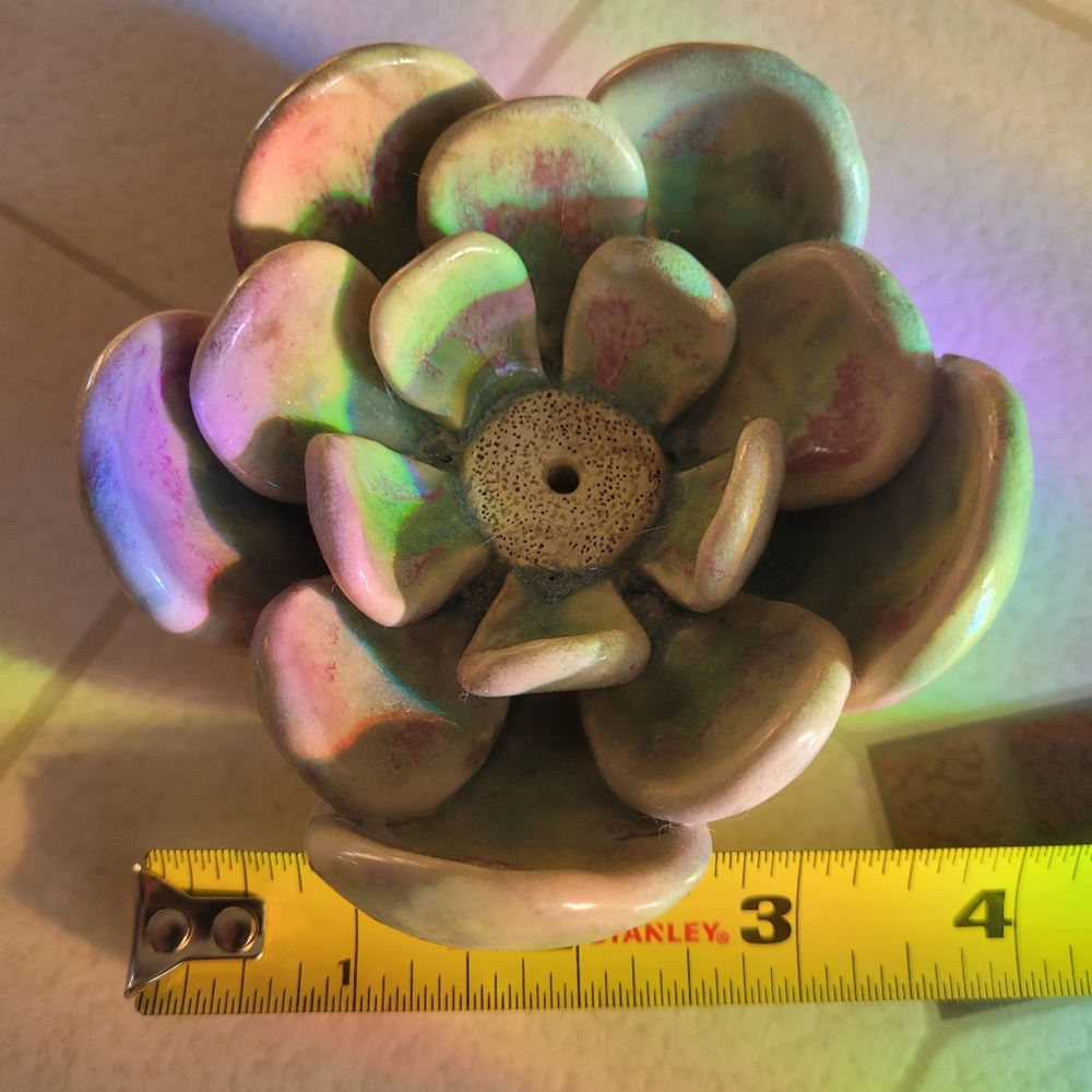 Ceramic Floral Incense Holder Decor    Handmade Gifts Boho - Picture 4 of 5